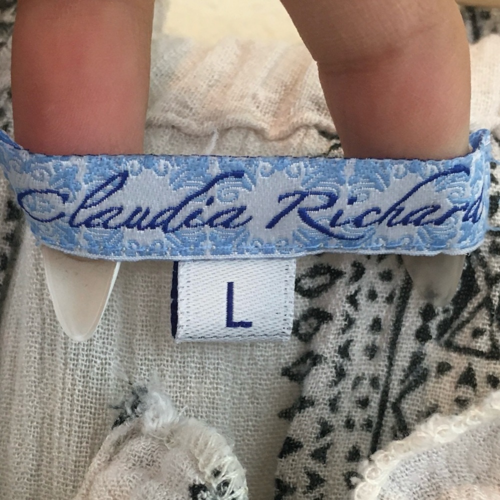 Claudia Richard | Striped Boho Blouse with Floral Embroidery - Picture 8 of 11